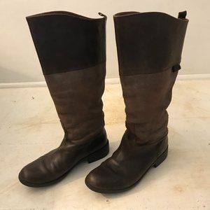 CAMPER WOMEN'S BROWN LEATHER/SUEDE WINTER KNEE BOOTS - RETRO FUNKY